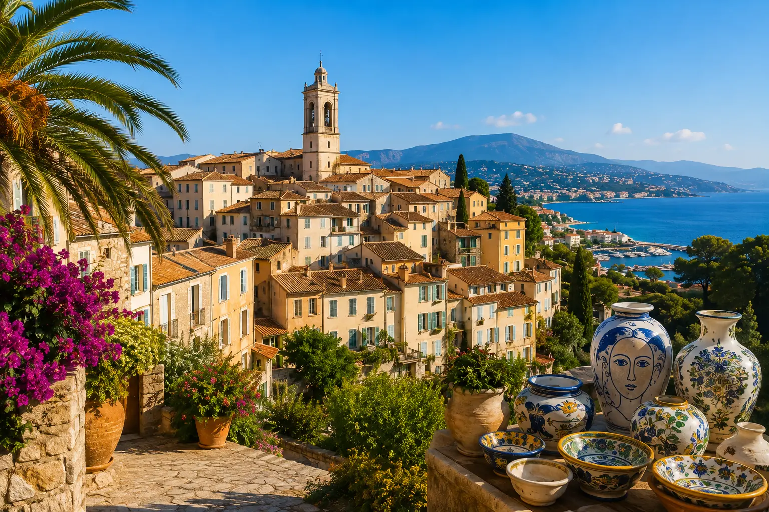 Syndic de copropriété à Vallauris - vue du port et de la Côte d'Azur